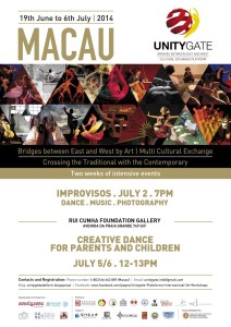 UNITYGATE – Improvisos Dança.Música.Fotografia Quarta-feira, 2 de Julho às 19:00 Fundação Rui Cunha em Macau